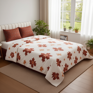 Chunri Patch Cotton Bed <b>Sheet</b> Set 108x108 Inch Super <b>King</b> <b>Size</b> 500TC Soft Comforter Quilt Cover Simple for Home Hotel Bedding - Product Image 3