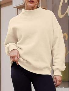 Sudadera Oversize de Cuello Redondo para Mujer, con Estampado de Letras Personalizado, Gris, Tejida, Manga Larga, para Otoño, Transpirable, Mezcla de Algodón - Product Image 4