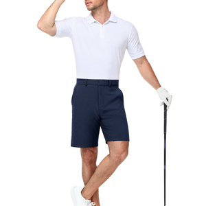 Pantalones cortos de golf para hombre, 100% poliéster, transpirables, ligeros, de secado rápido, cintura elástica, para uso casual al aire libre, pantalones cortos de golf para hombre - Product Image 1