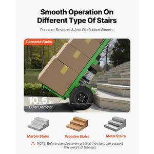 Carrello Elettrico Saliscale da 400 kg con Manico Estensibile da 400 cm, Carrello Elettrico per Carichi Pesanti - Product Image 5