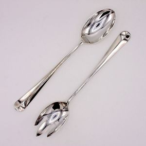Commercial Stainless Steel Salad <b>Server</b> Spoon And Fork Set For Restaurant <b>Buffet</b> And Hotel Service - Product Image 6