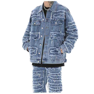 Chaquetas de Mezclilla Formales Personalizadas al por Mayor para Hombre, Lavado Ácido, Detalle de Botones, Color Sólido, Estilo Vintage, 100% Algodón - Product Image 2