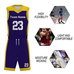 Conjunto de Uniforme de Baloncesto Amarillo Personalizado, Cuello en V, Sin Mangas, Poliéster que Absorbe la Humedad, Unisex para Adultos, Todas las Temporadas, Alta Calidad - Product Image 6