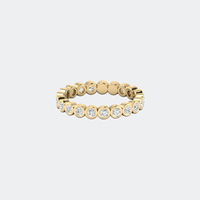 Bague éternité à facettes en or 9 carats avec diamant de laboratoire de couleur E taille brillant de 1,35 carat total, sertie clos, pour bijoux fins de luxe certifiés