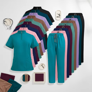 Uniforme Médico de Manga Corta con Cuello en V para Mujer, Uniforme de Trabajo para Enfermera, Doctora, Quirófano, Ropa de Trabajo Lavable - Product Image 2