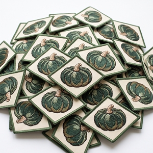 Insignias Bordadas Hexagonales con Diseño de Arándano, Proveedor Mayorista de Escudos Botánicos de Ramas de Arándano para Prendas y Delantales - Product Image 4
