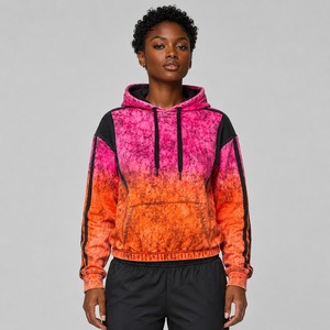 Sweat à capuche tendance pour femme, délavé à l'acide, personnalisable sur le devant, séchage rapide, respirant, écologique, 100% coton, classique, avec poche kangourou - Product Image 1