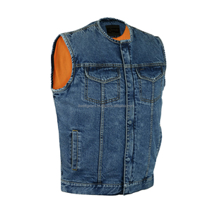 Gilet en jean bleu pour homme, vêtement d'extérieur, fermeture à boutons, mode décontractée d'hiver, classique - Product Image 1