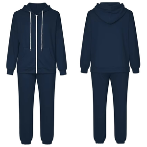 Ensemble de survêtement pour femme, couleur unie, avec cordon de serrage, sweat-shirt respirant à manches longues en polaire et pantalon taille haute à lacets - Product Image 6