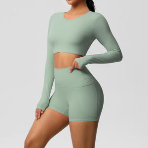 Ensemble de vêtements de sport pour femmes 2 pièces sans couture 2025 avec poches, vêtements de yoga et de fitness, tenue de sport personnalisable pour la salle de sport - Product Image 3