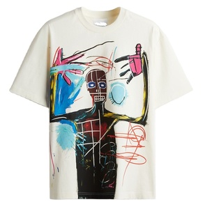 เสื้อยืดคอกลมแขนสามส่วนสำหรับผู้ชายเสื้อยืดฤดูร้อนย้อมพิมพ์ลายขนาดโอเวอร์ไซส์ผ้าฝ้ายแบบพอดีตัวสำหรับ100% - Product Image 5