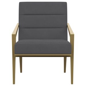 Sillón de Acento Merriman Gris Tapizado con Brazos de Metal, Acabado Oscuro Elegante para Sala de Estar - Product Image 4