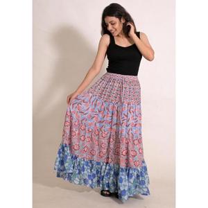 Handcrafted Cotton Patchwork Skirt Indian Printed <b>Boho</b> Maxi Skirt Lightweight Summer Festival Wear Casual High Quality - Product Image 2