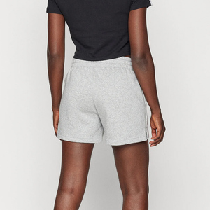 Wholesale Custom Women's Gray Color Gym Wear Shorts High Waist <b>Drawstring</b> 100% Cotton Sports Fitness Sweat Shorts - Product Image 3