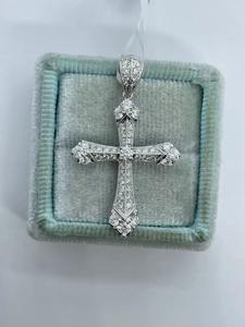 จี้รูปกางเขนอาร์ตเดโคประดับเพชรโมอิสซาไนต์ทรงกลม เงินแท้ 925 เครื่องประดับศาสนาคริสต์ จี้และเครื่องราง - Product Image 5