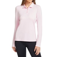 Camiseta Polo de Manga Larga para Niñas, Talla Grande, Cuello Redondo, Informal, Tejida, Poliéster/Algodón, 180g, UPF 50+, Transpirable, Secado Rápido, Anti-Pilling