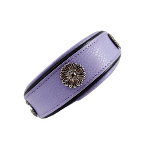 Handmade Custom 100% Cow Leather <b>Dog</b> <b>Collar</b> Soft Padded with Solid Pattern and Concho Rivet Decoration Wholesale Manufacturer - Product Image 1