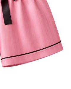 Customized Pink Satin Women Pajama Set Silk Sleepwear <b>Spaghetti</b> <b>Strap</b> Cami And Shorts Soft Luxury Nightwear Summer Lounge Set - Product Image 5