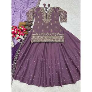 Designer Women's Party Wear <b>Lehenga</b> Set with Embroidery & Sequence Work <b>Top</b> and Bottom Varying Styles - Product Image 3