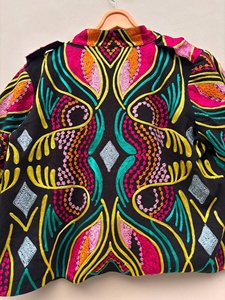 Chaqueta de Terciopelo Suzani Negra al por Mayor, Chaqueta Boho Bordada, Abrigo de Invierno, Ropa Exterior Bohemia, Chaqueta Corta Tradicional para Mujer - Product Image 4