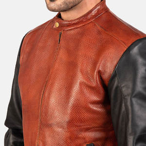 Best-Selling Custom-Made Men's Genuine Leather Waterproof Breathable Anti-Uv <b>Mandarin</b> <b>Collar</b> Winter Fashion <b>Jacket</b> 2026 High - Product Image 6