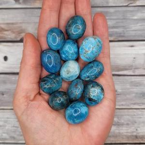 Chakralume Natural <b>Neon</b> Blue Apatite Polished Ball Tumbled Stones for Healing Feng Shui Meditation Home Decor-Rajasthan Origin - Product Image 2