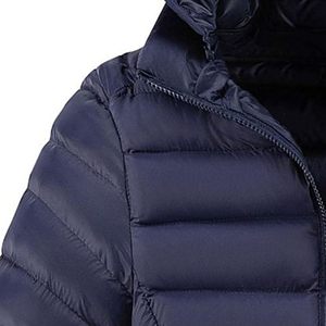 Veste matelassée ultra-légère en duvet de canard à capuche, manches longues, col montant, fermeture éclair, respirante, coupe-vent, imperméable, pour l'extérieur - Product Image 4