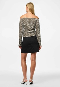 Nouveau T-shirt femme 2026 à épaules dénudées, couleur unie, respirant, 100 % coton, broderie jersey, décontracté, manches courtes, à rayures - Product Image 1