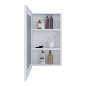 Armadietto Portamedicinali Juno Bianco Stretto 65,3 cm (A) x 39,9 cm (L) con Una Porta e Tre Ripiani Interni per Bagno o Cucina - Product Image 5