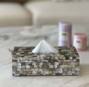 Boîte à mouchoirs en nacre de haute qualité, idéale pour la décoration de table, boîte en MDF avec forme florale pour le rangement du papier - Product Image 3