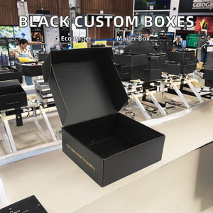 Custom Black Corrugated Mailer <b>Boxes</b> for Apparel Packaging with <b>Kraft</b> Paper Matte Lamination Recyclable - Product Image 6