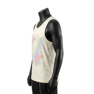 Camiseta sin Mangas 100% Algodón, Transpirable, de Secado Rápido, 200GSM, Personalizable, Estilo Casual, para Gimnasio, Hombre y Mujer, OEM, ODM, Venta al Por Mayor, 45+ - Product Image 3