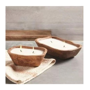 Portavelas Personalizado Estilo Madera Rústica para Decoración del Hogar, Recipiente de Cemento para Velas - Product Image 5