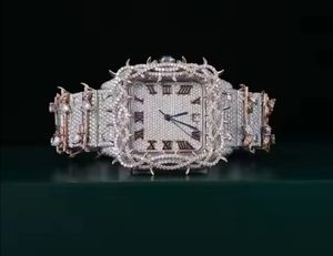 Reloj de Cuarzo con Diamantes Moissanite de Lujo Arctic Crown para Hombre con Bisel Totalmente Cubierto de Diamantes y Acabado de Acero Premium - Product Image 4