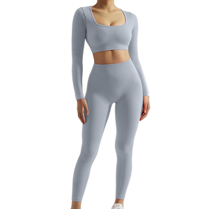 Seamless Fitness Sport Wear Women Yoga set High Elastic <b>Low</b> MOQ Gym <b>Bra</b> and Yoga Leggings Set - Product Image 1