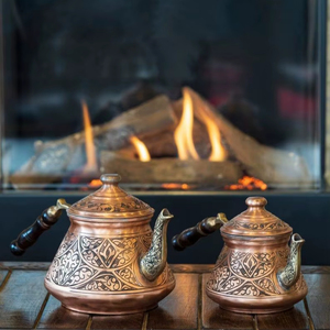 Elegant Copper Serving Kettle For <b>Tea</b> Coffee Herbal Drinks And Sophisticated Kitchen Table Presentation Purposes - Product Image 1