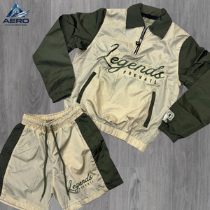 Latest Fully Custom logo High Quality Streetwear Outerwear <b>Set</b> Men's New Design Waterproof Shorts Jacket Windbreaker Shorts <b>Sets</b> - Product Image 4