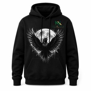 Sweat-shirt à capuche personnalisé avec imprimé corbeau et lune gothique pour homme, style streetwear esthétique sombre - Product Image 1