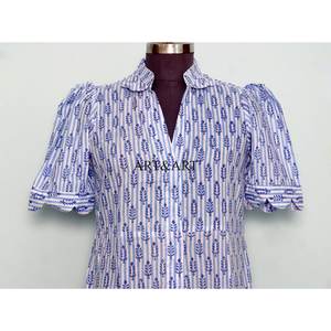 Vestido Midi de Algodón para Mujer con Estampado Floral, Cuello en V, Manga Corta, Estilo Boho, para Bodas, Fiestas Casuales, Traje de Baño, Vestido con Cordones - Product Image 2