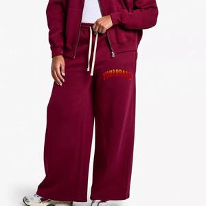 Pantalones Deportivos Anchos Personalizados de Otoño/Invierno, Unisex, Casuales, con Cintura Elástica y Cordón, de Algodón y Felpa - Product Image 1