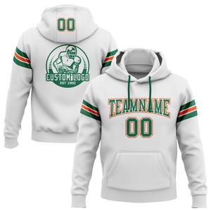 Sweat-shirt à capuche de football blanc, vert-orange, personnalisé, nouvelle conception, vente en gros directe pour l'industrie - Product Image 1