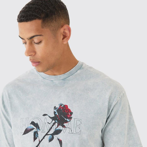 Fabricant de t-shirts délavés à l'acide, 100% coton, 250 g/m², t-shirt vintage oversize délavé à l'acide, t-shirts personnalisés avec logo graphique - Product Image 6