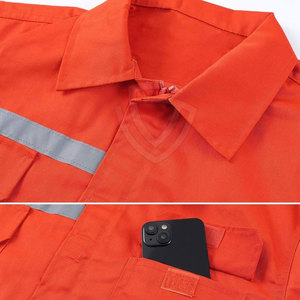 Combinaison de travail robuste haute visibilité, tenue de protection industrielle, respirante, légère, tissu durable, fermeture éclair intégrale sur le devant - Product Image 4