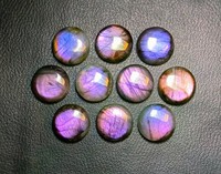 Natürlicher Lila Granat Loser Edelstein 14mm Paar Seltene Blaugrün Schillernde Feuer-Cabochons Poliert Farbwechselnd für DIY