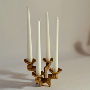 Gold Brass 3 Arm Tea <b>Light</b> Holder Candelabra Ginkgo <b>Leaf</b> Metal Candlestick with Glass Cups for Home Decor - Product Image 5