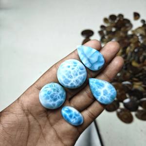 100% Larimar azul Natural piedras preciosas sueltas venta al por mayor lote mezcla forma azul Larimar cabujón piedras preciosas sueltas hechas a mano joyería - Product Image 4
