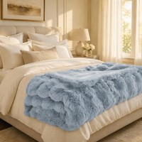 Plaid chauffant 50x60 pouces en fausse fourrure de lapin, flanelle double couche, surdimensionné, lavable, certifié CE, vente en gros usine