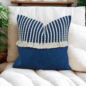 Funda de Almohada Tejida Estilo Boho Chic con Borlas, Cojín Decorativo para Sofá, Cama, Sala de Estar - Product Image 1