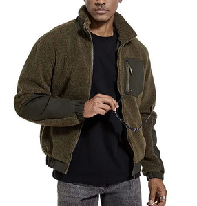 Veste en polaire Sherpa personnalisée, style streetwear, col montant, vêtement d'extérieur d'hiver, fermeture éclair, doublure Sherpa - Product Image 1