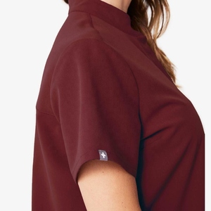 Women's V-Neck <b>Scrub</b> <b>Top</b> With Pockets Hospital Uniform Maternity Workwear Stretch Fabric - Product Image 4
